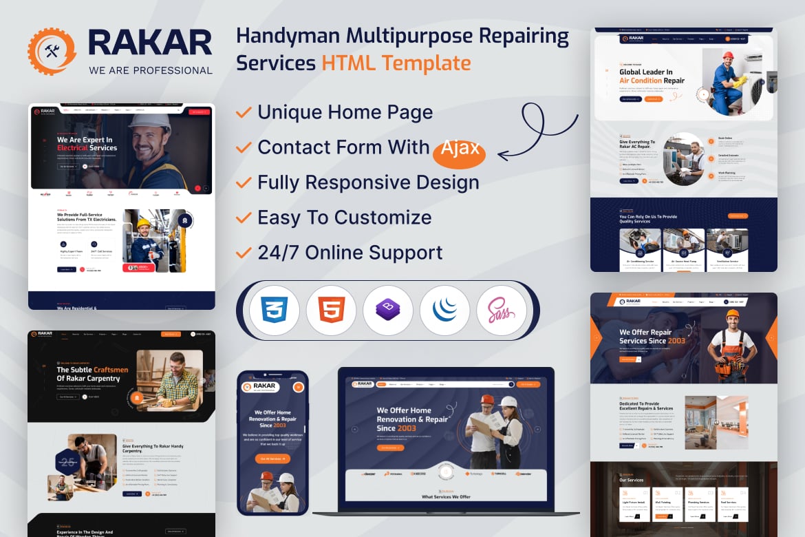 Rakar - Template Website Serbaguna untuk Layanan Profesional