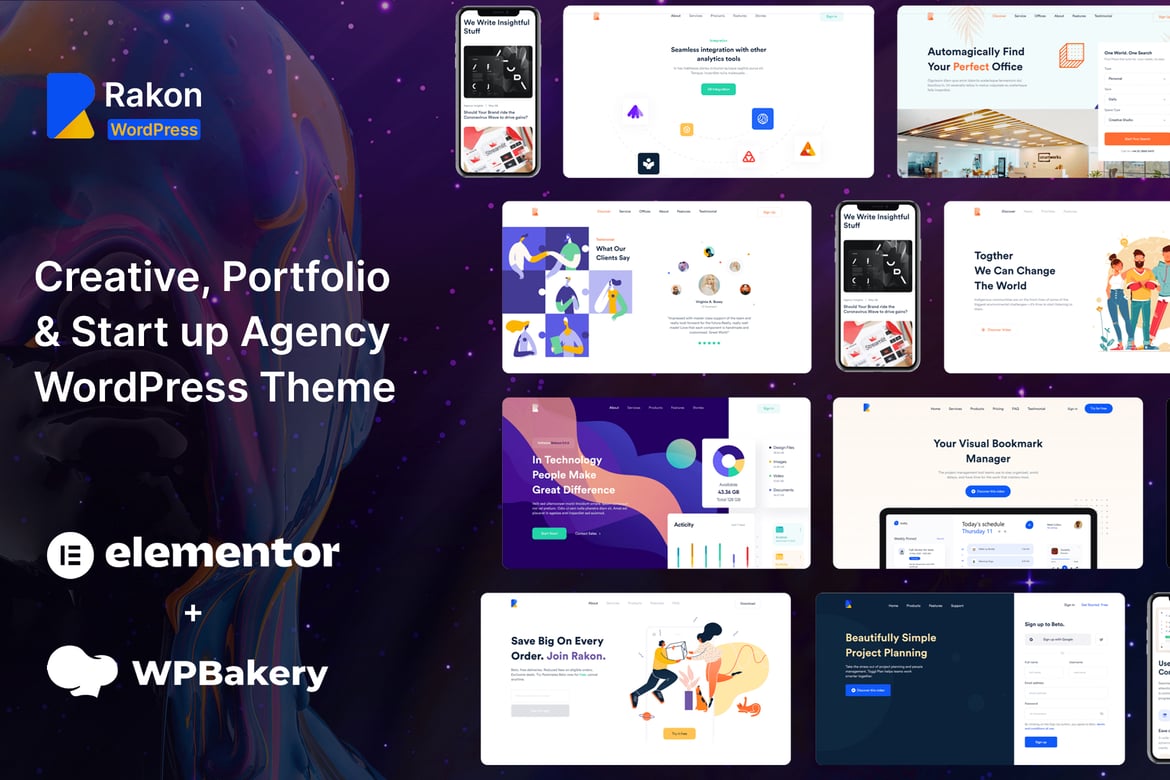 Rakon - Tema WordPress Kreatif Serbaguna untuk Semua Kebutuhan Anda