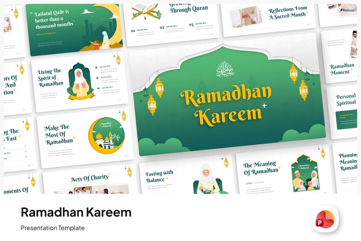 Template PowerPoint Ramadan Kareem yang Menarik dan Profesional