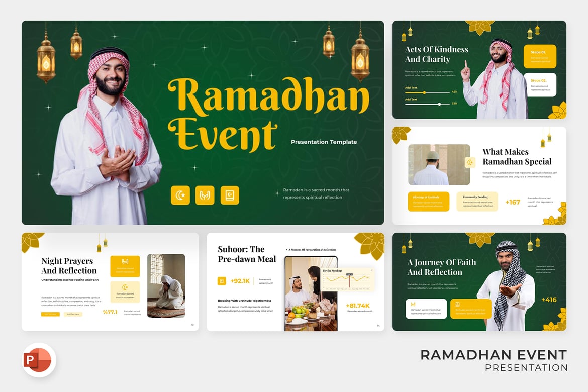 Template Powerpoint Ramadhan yang Menawan