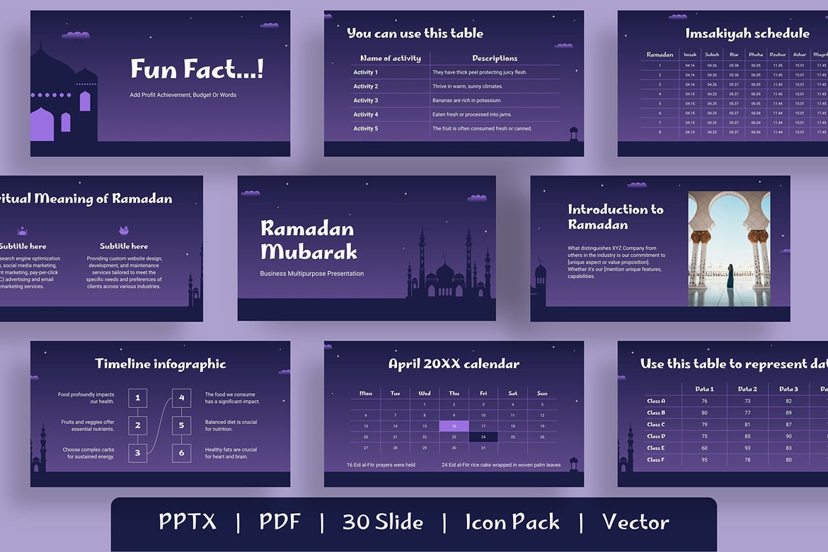 Template PowerPoint Ramadan Mubarak yang Serbaguna
