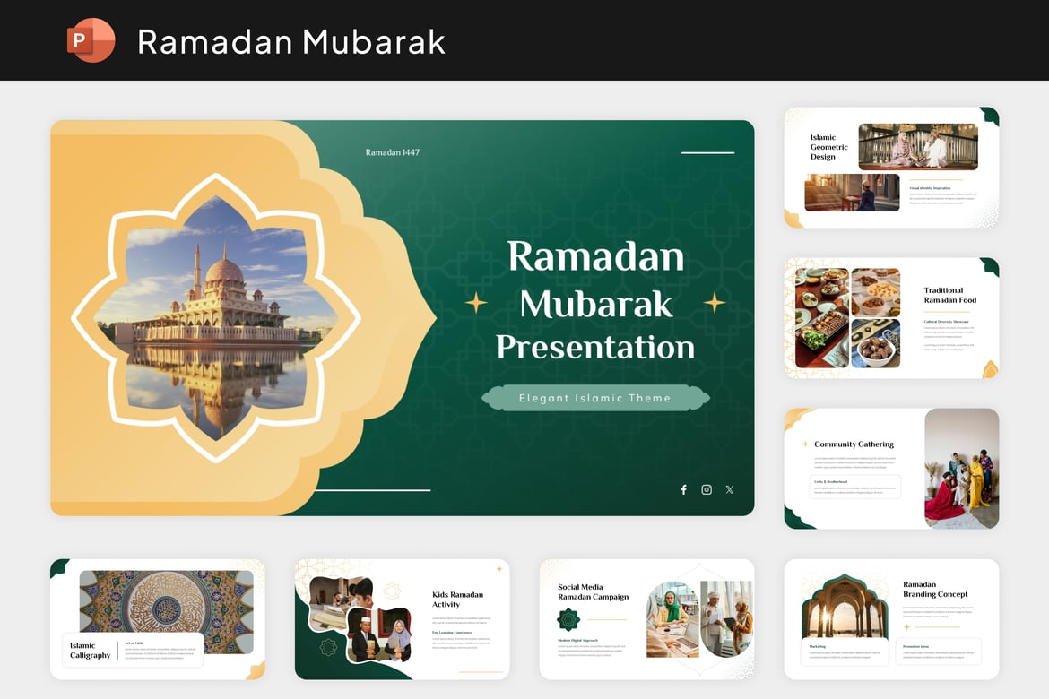 Template PowerPoint Ramadan yang Menarik dan Elegan