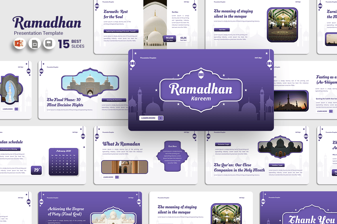 Template PowerPoint Ramadhan Kareem yang Menarik dan Mudah Digunakan