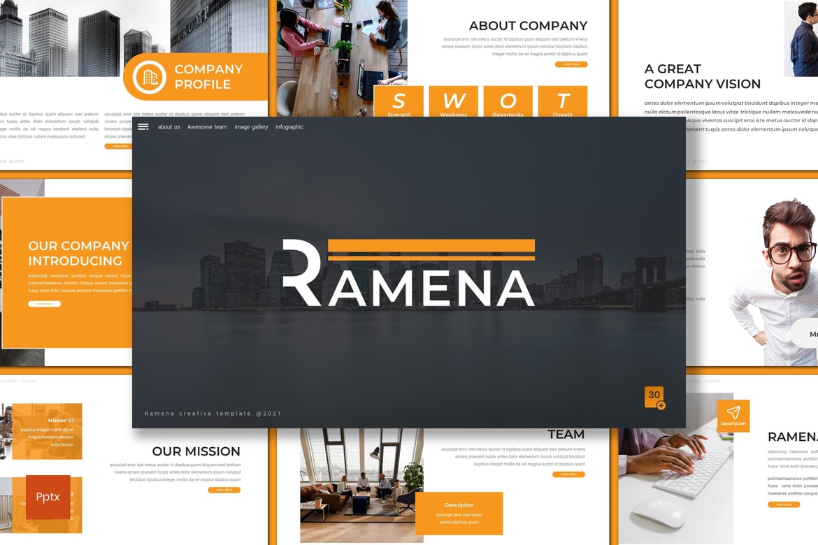 Template Presentasi Ramena - Powerpoint untuk Bisnis yang Kreatif