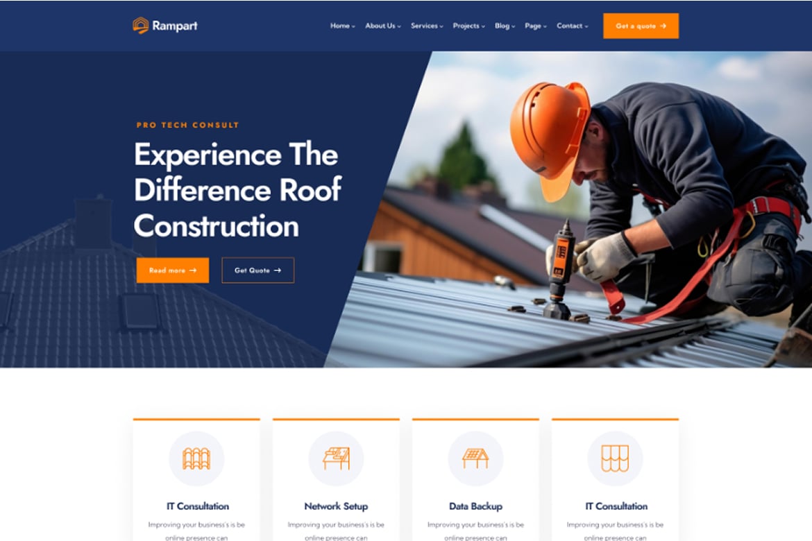 Rampart - Template Website Jasa Atap Modern dan Responsif