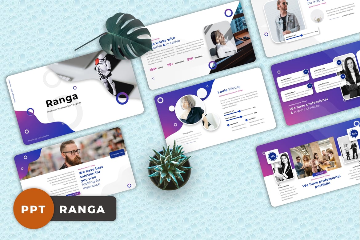 Ranga - Template PowerPoint Asuransi yang Menarik dan Profesional