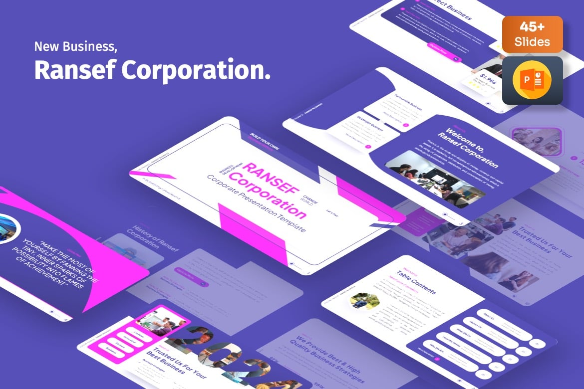 Ransef - Template Presentasi Powerpoint Korporat yang Menarik