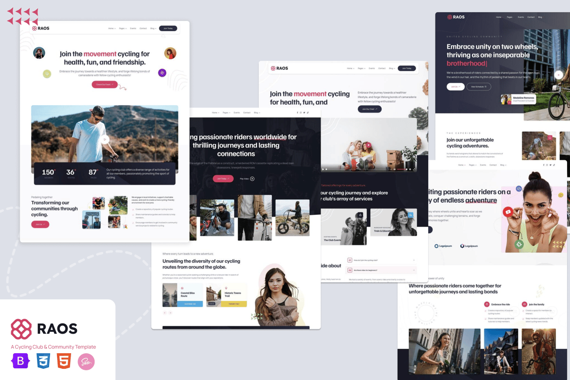 Raos: Template Website Klub Sepeda Responsif yang Modern dan Stylish