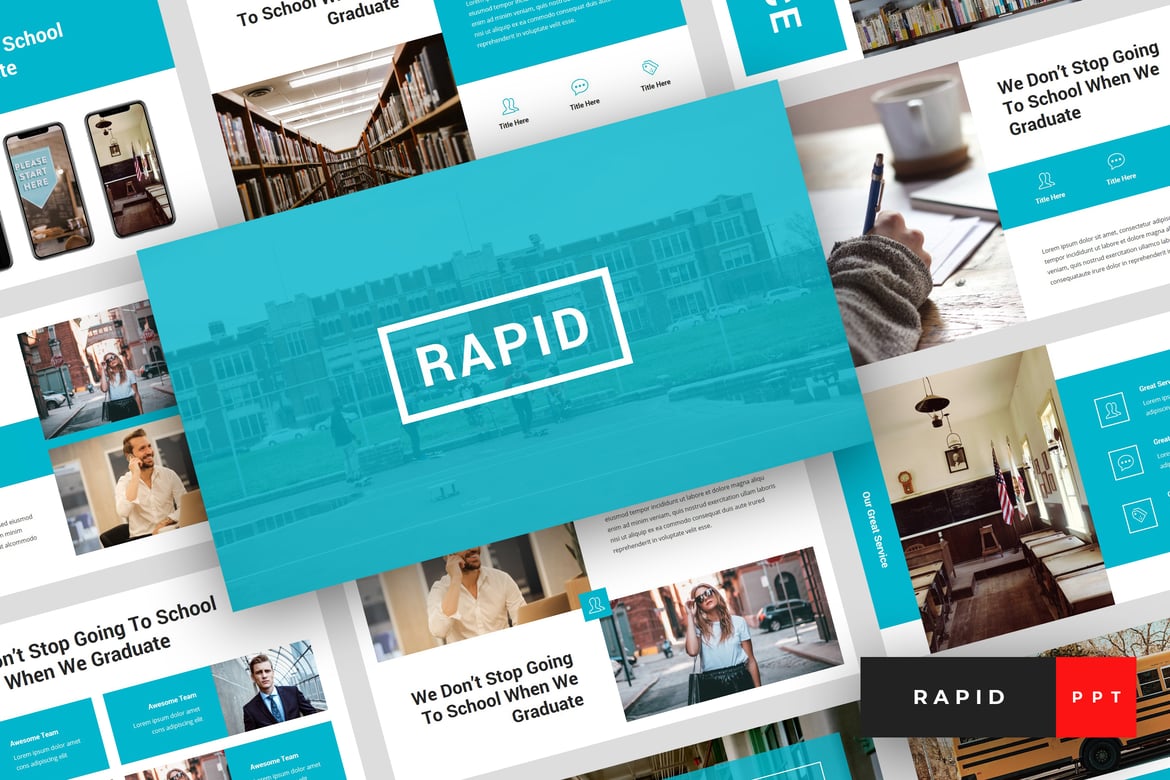 Template PowerPoint Rapid untuk Pendidikan dan Sekolah yang Menarik