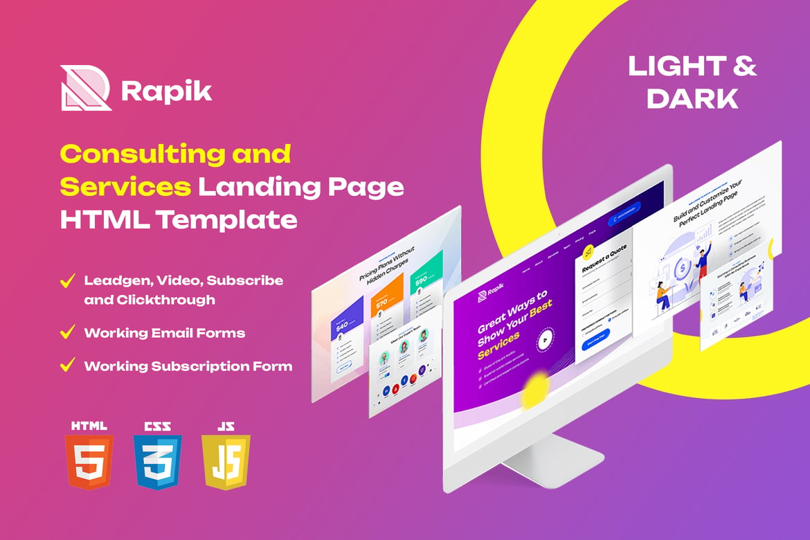 Rapik - Template Website Landing Page Konsultasi Kreatif yang Modern