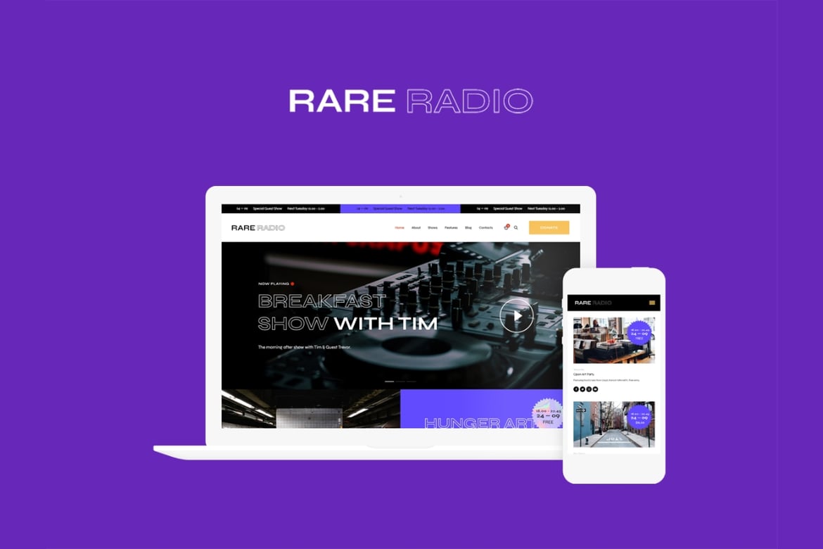 Tema WordPress Radio Langka yang Stylish dan Modern
