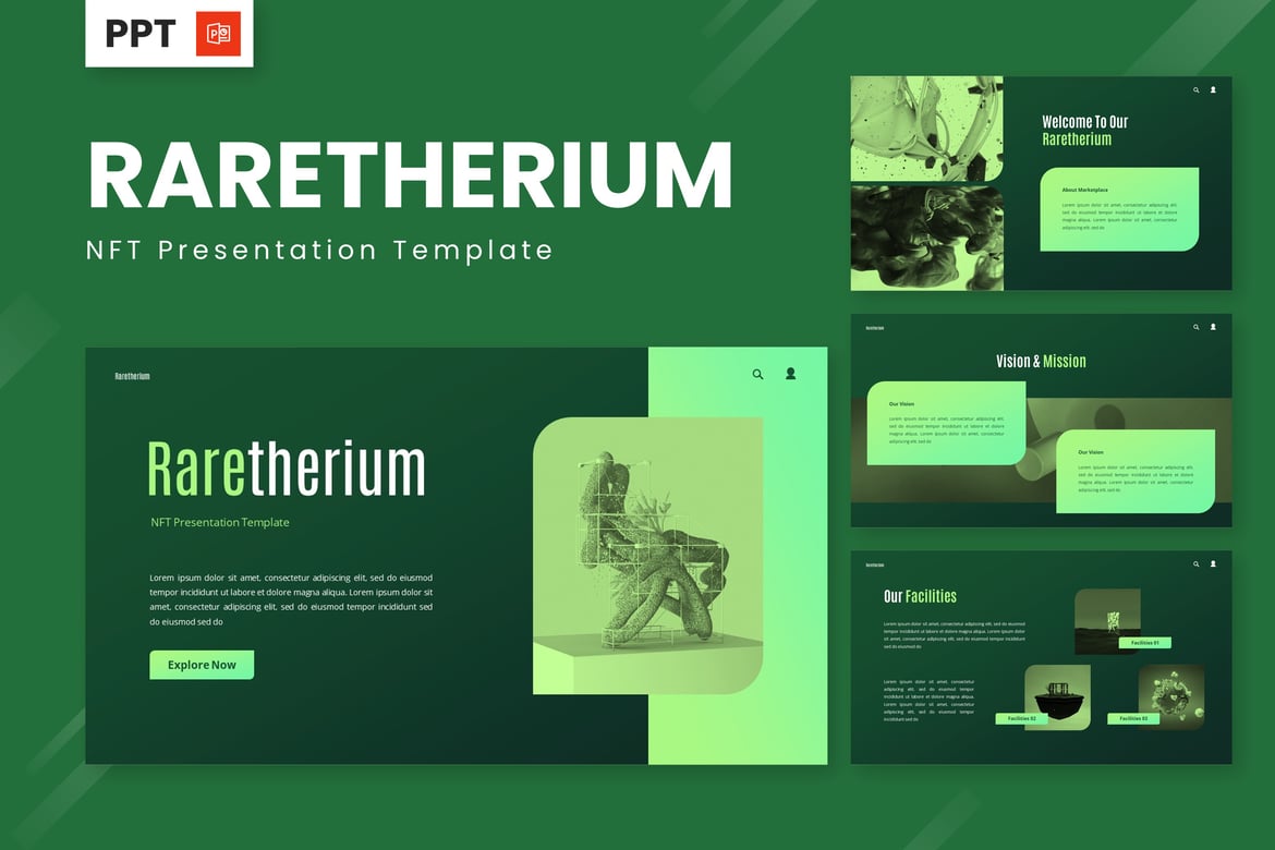 Template Presentasi NFT Raretherium yang Menarik dan Profesional