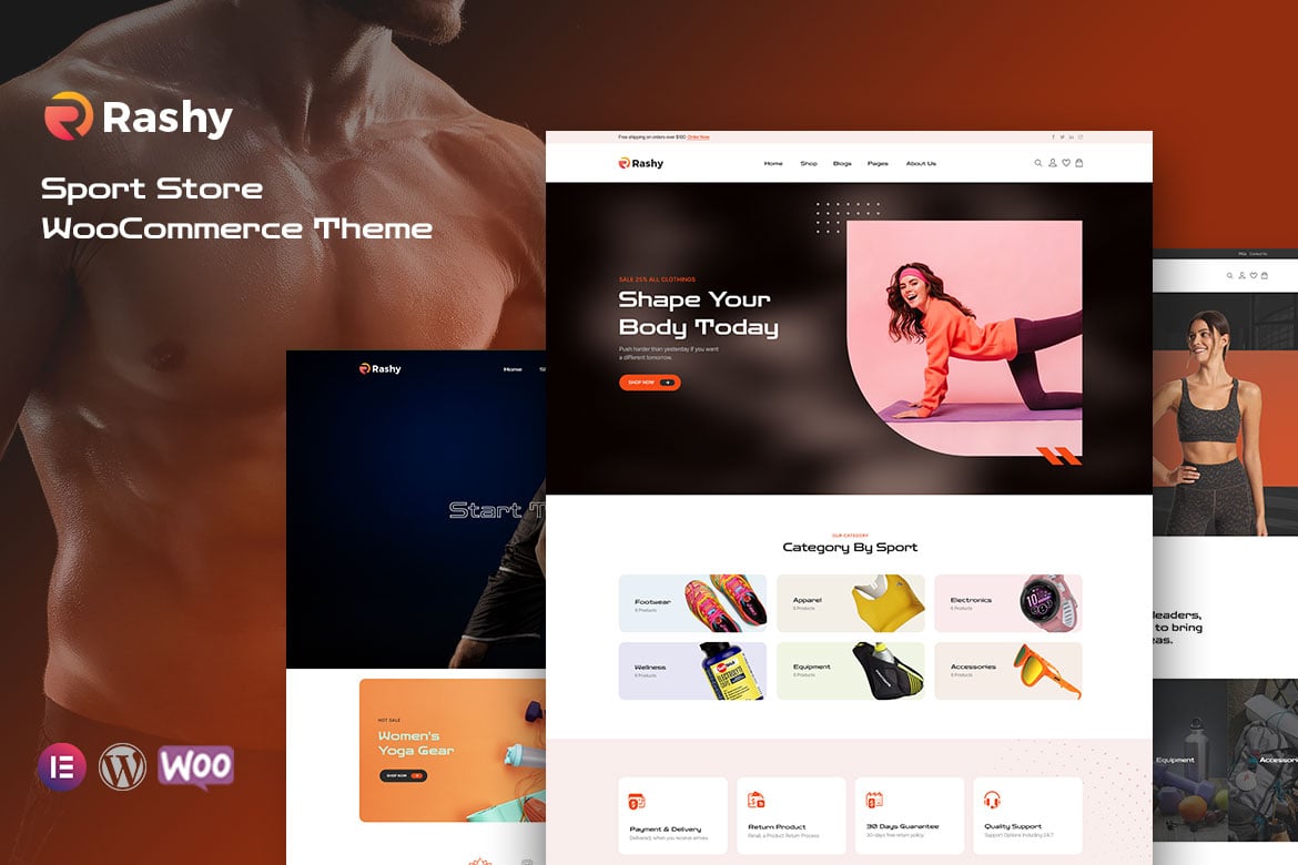 Rashy - Tema WordPress Toko Olahraga yang Modern dan Responsif