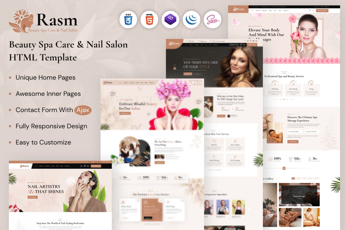 Rasm – Template Website Spa Kecantikan & Salon Kuku yang Menawan