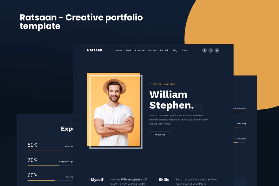 Ratsaan - Template Website Portofolio Kreatif yang Modern