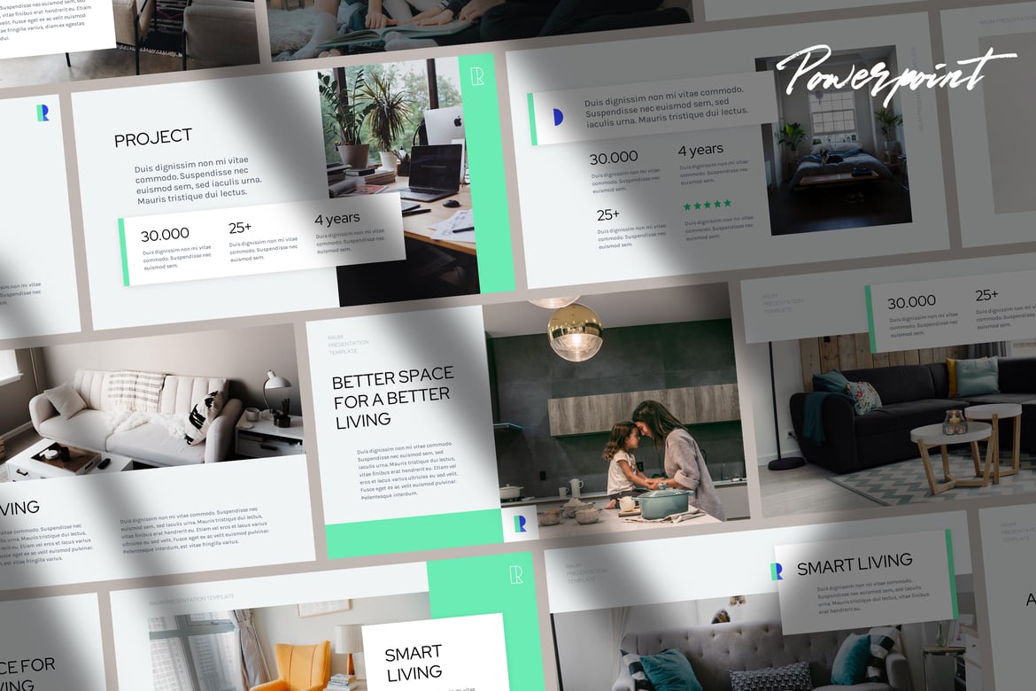 Raum - Template Powerpoint Bisnis Modern yang Profesional