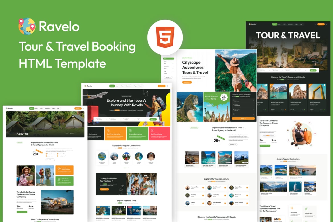 Ravelo - Template Website Booking Perjalanan & Tur Modern