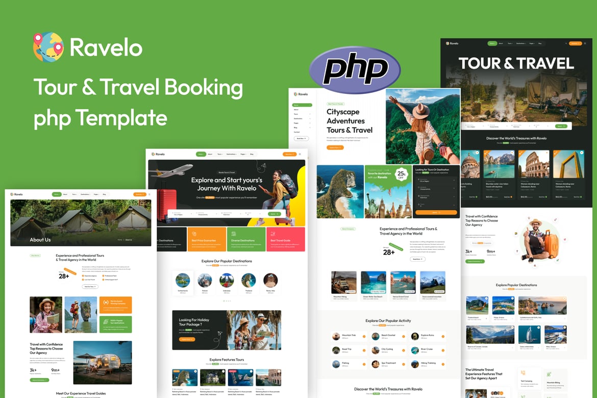 Ravelo - Template Website Pemesanan Perjalanan & Tur yang Modern