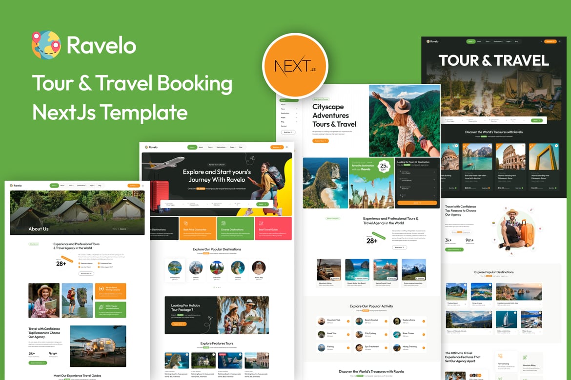 Ravelo - Template Website Booking Tour dan Perjalanan Modern dengan React NextJs