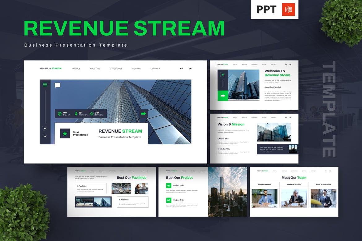 Template Presentasi Bisnis Ravenue Stream yang Profesional dan Menarik