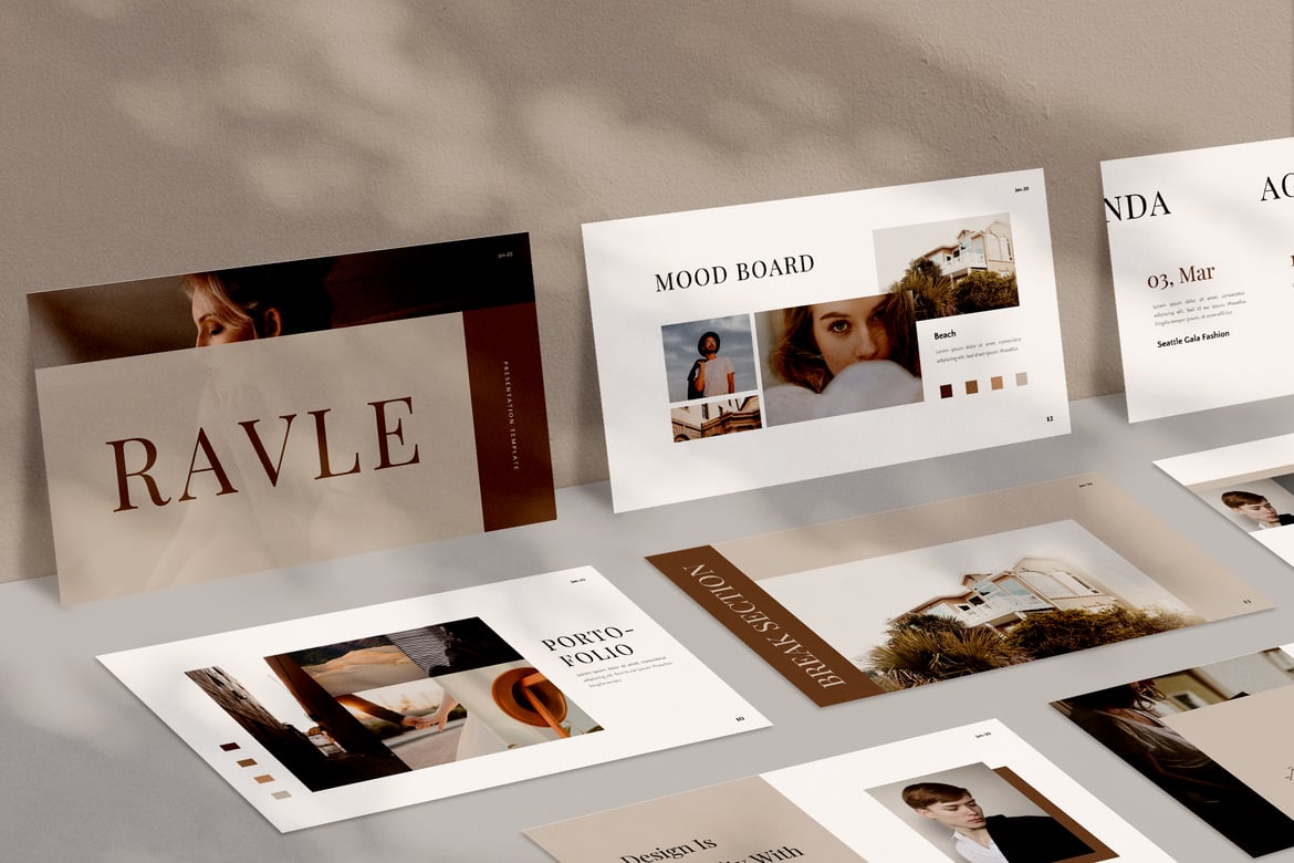 Template Presentasi PowerPoint Minimalis Ravle