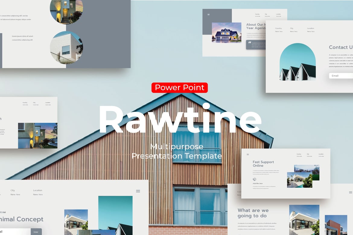 Template PowerPoint Rawtine - Solusi Presentasi Serbaguna