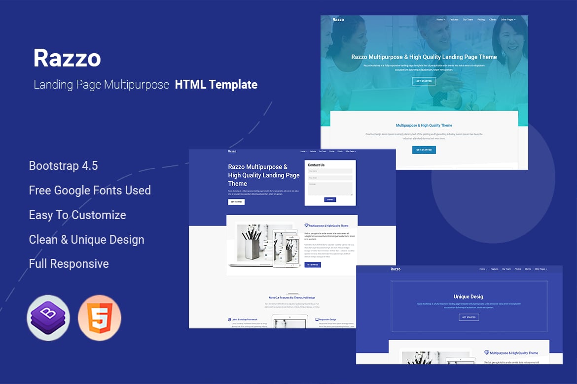 Razzo - Template Website Landing Responsif Serbaguna