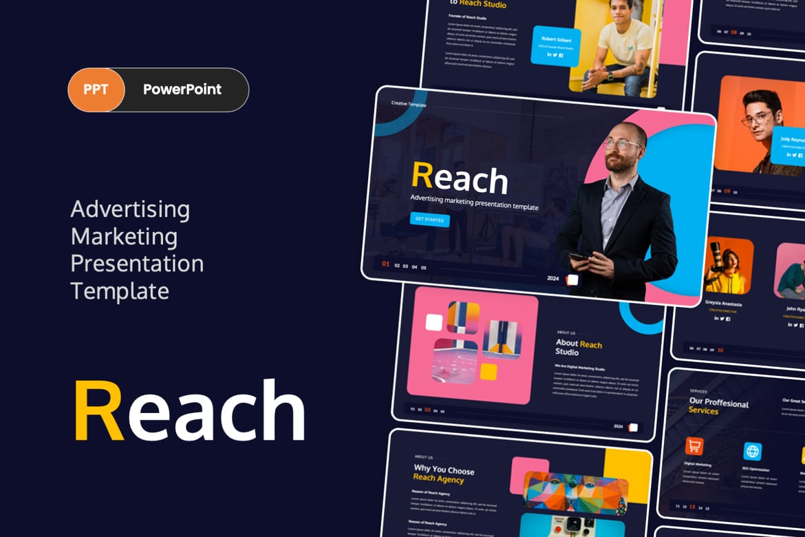 Reach - Template PowerPoint Pemasaran yang Menarik dan Kreatif
