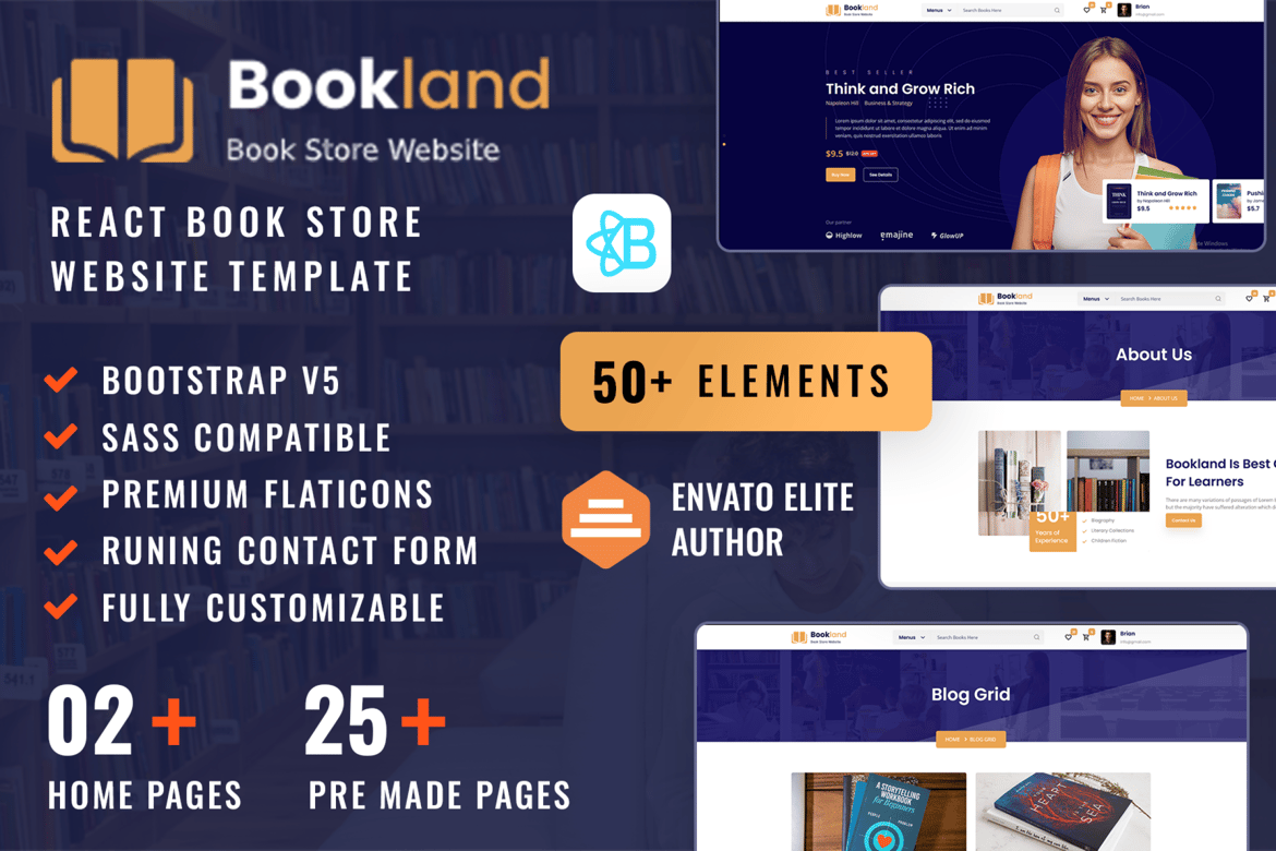 Template Website E-Commerce Toko Buku React yang Menarik
