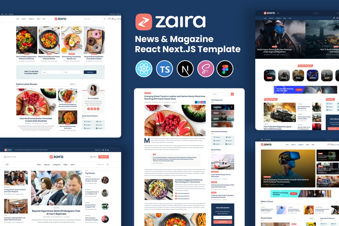 Template Website Berita & Majalah Modern dengan React NextJS