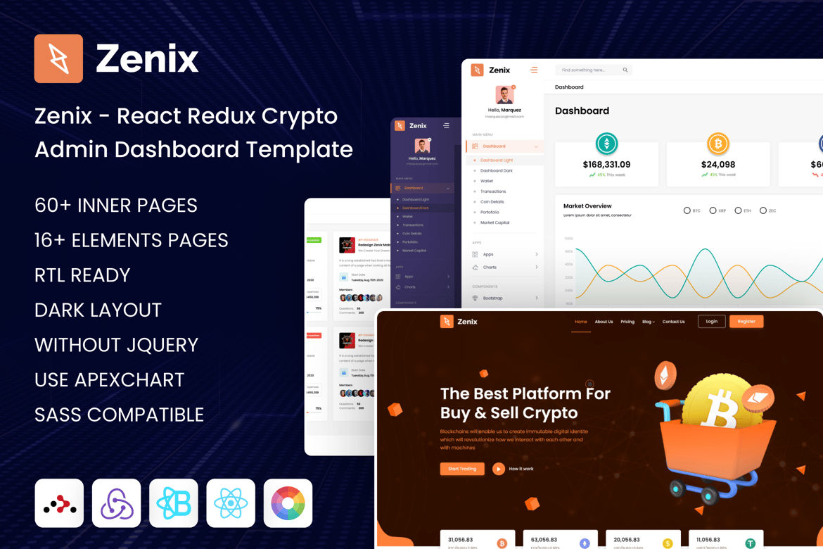 Template Website Dashboard Admin Crypto React yang Kuat dan Responsif