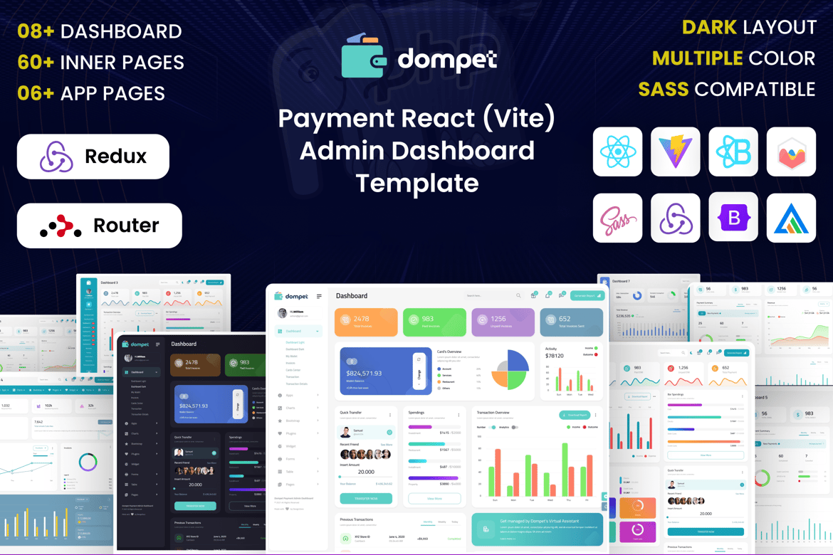 Template Website Dashboard Admin React (Vite) yang Modern dan Responsif