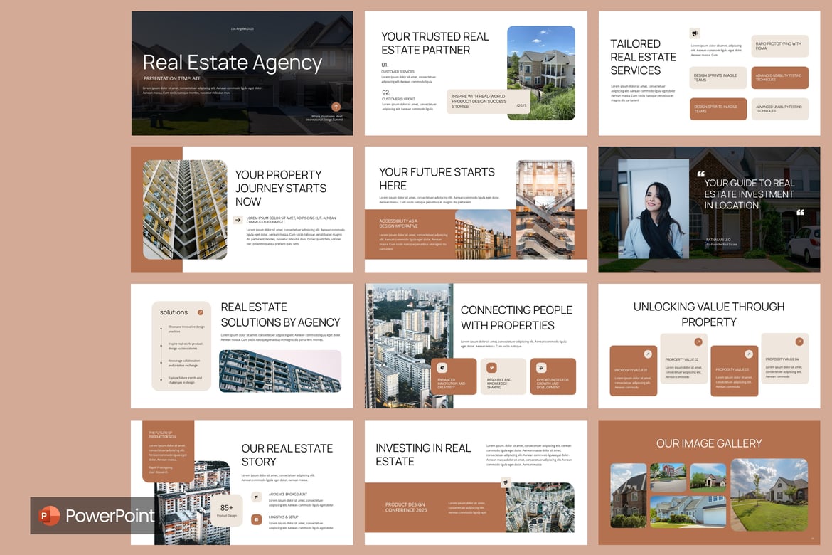 Template Presentasi PowerPoint Agen Properti Modern
