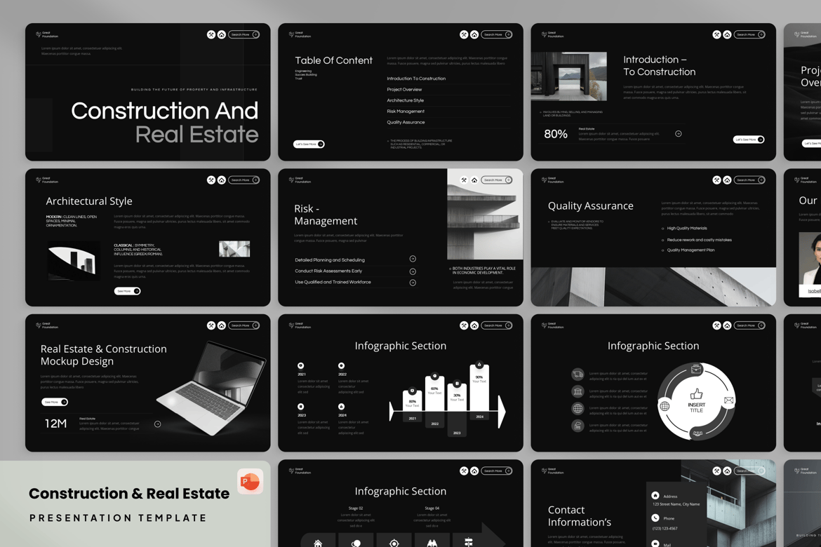 Template PowerPoint Real Estate & Konstruksi yang Profesional