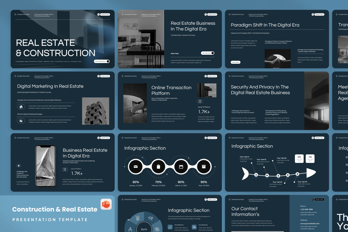 Template PowerPoint Real Estate & Konstruksi yang Profesional