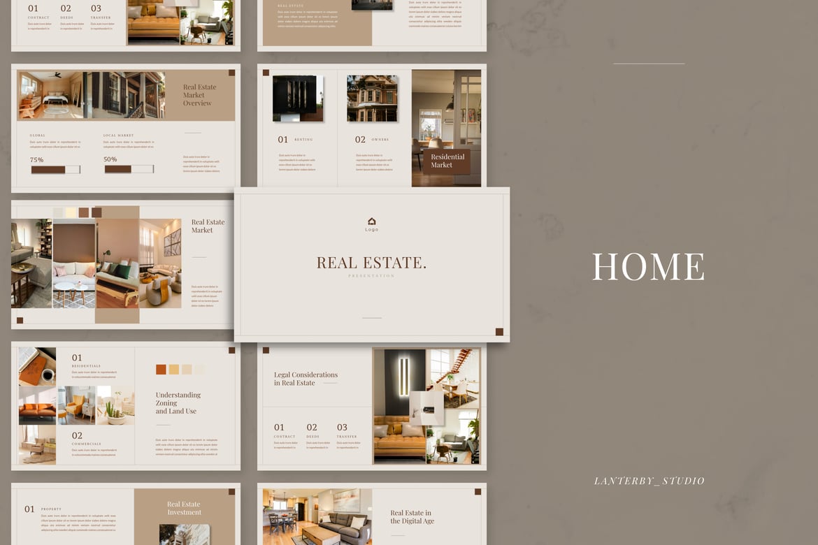 Template PowerPoint Bisnis Real Estate yang Menarik dan Profesional