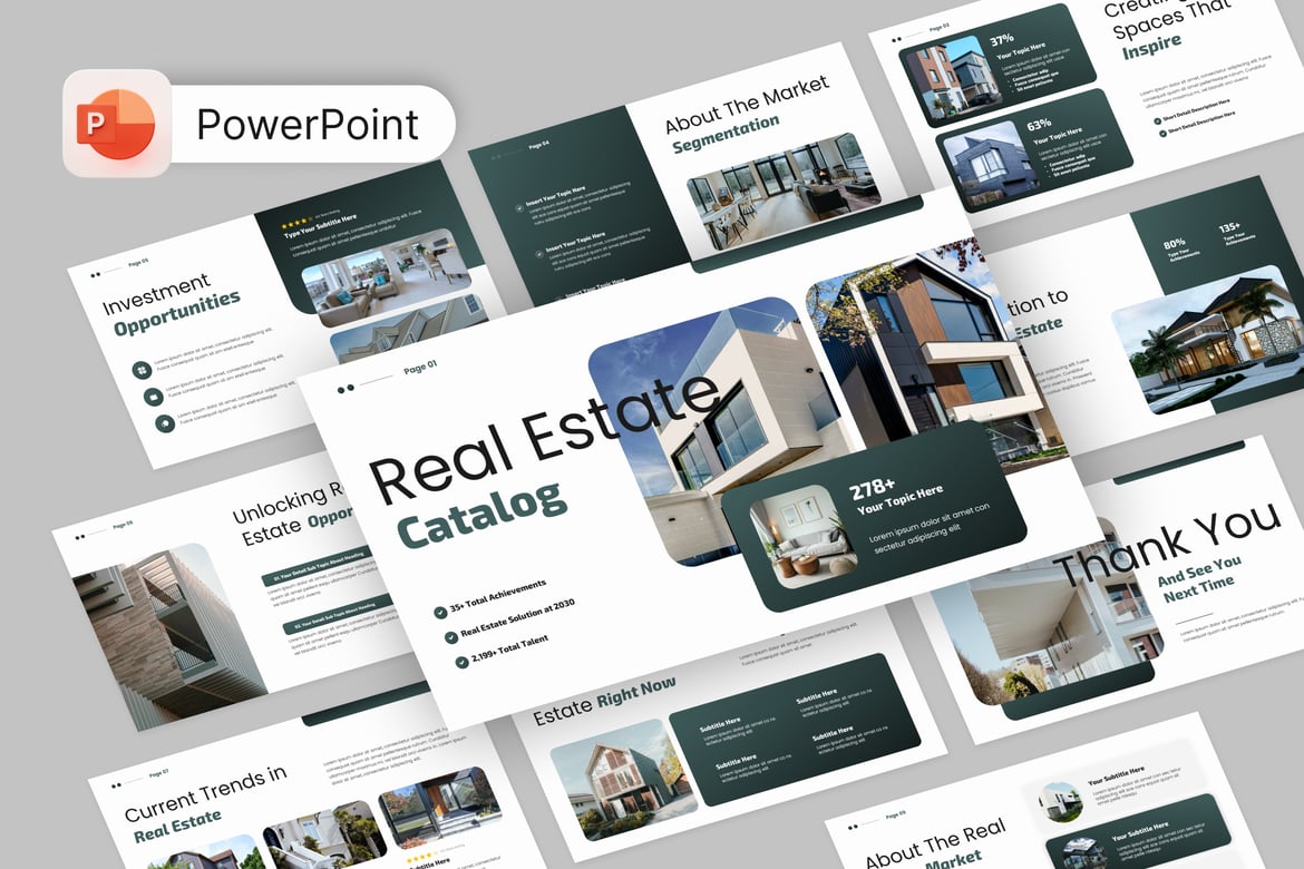 Template PowerPoint Katalog Properti yang Menarik dan Profesional