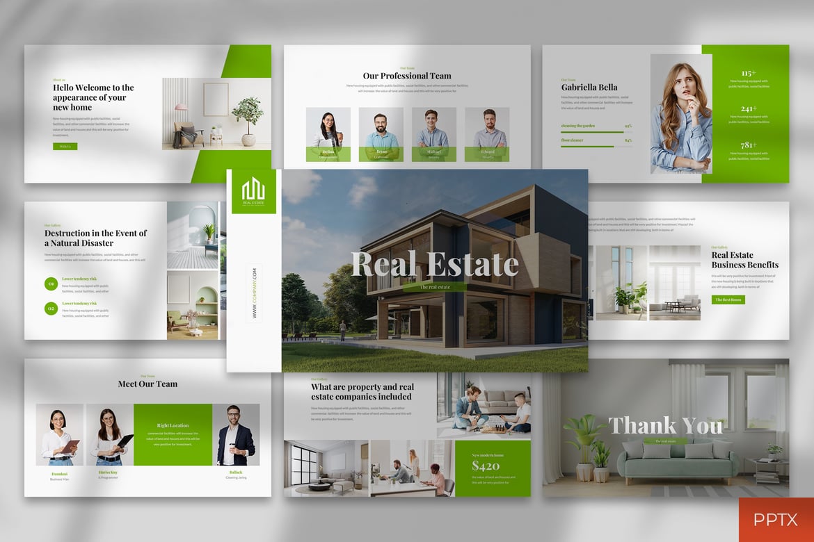 Template Presentasi PowerPoint Real Estate Modern dan Profesional