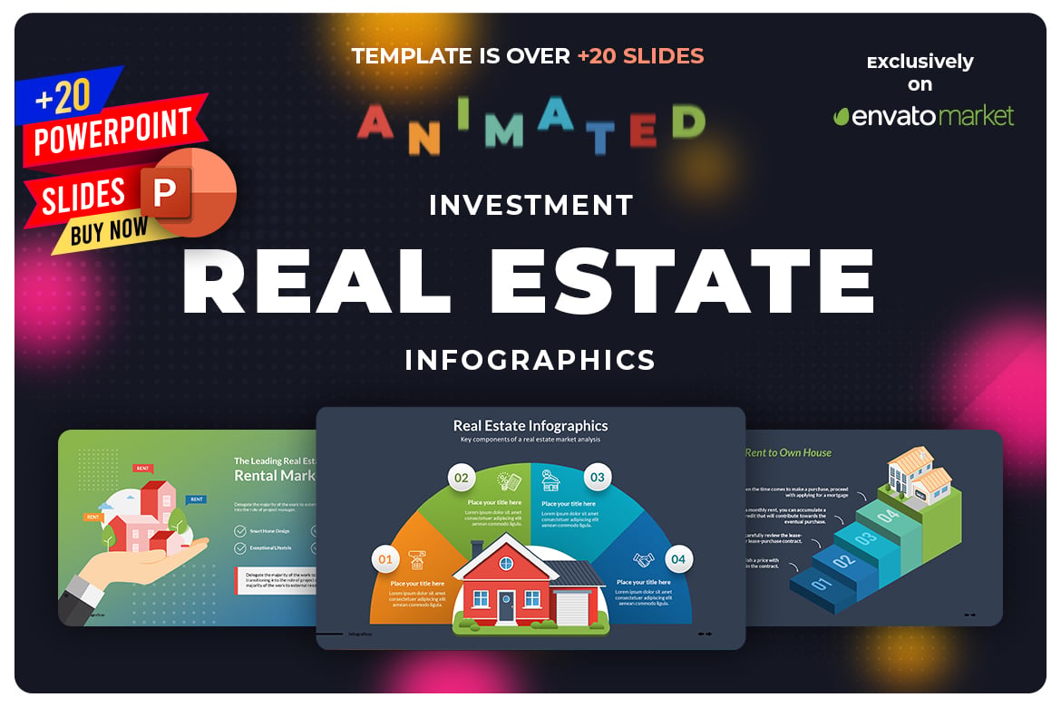 Template PowerPoint Infografis Real Estate yang Menarik dan Profesional