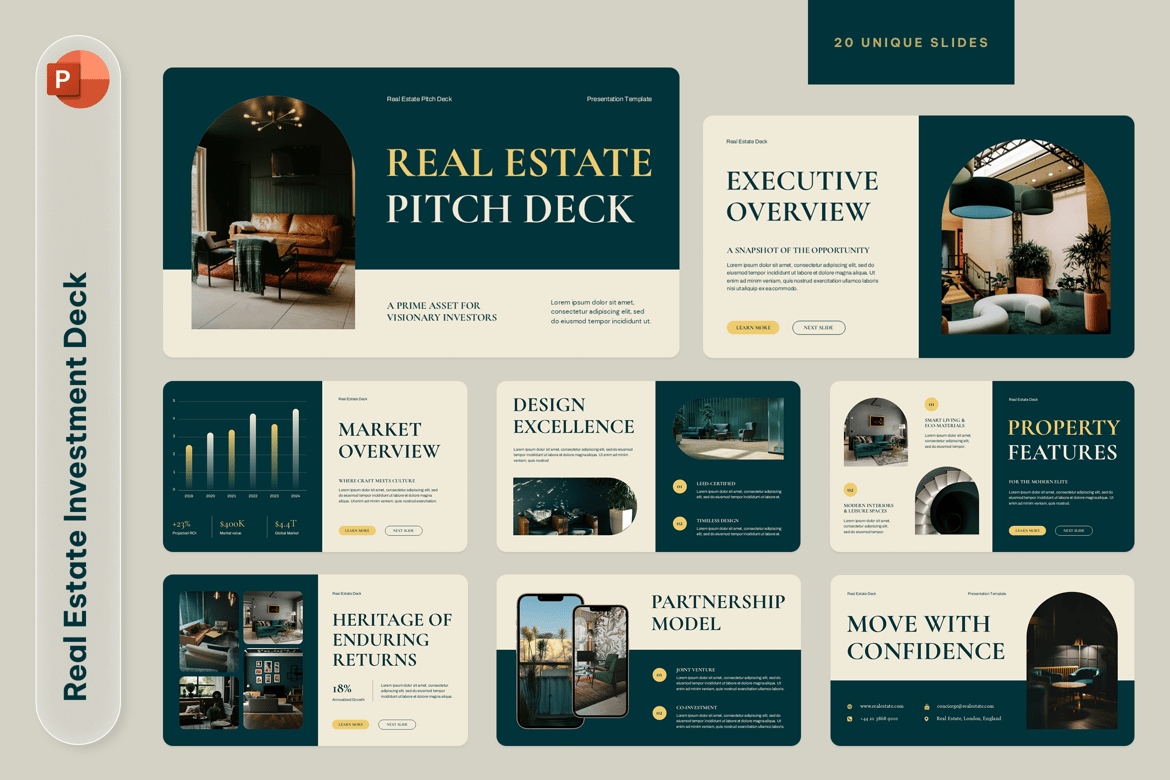 Template PowerPoint Investasi Properti yang Menarik dan Profesional
