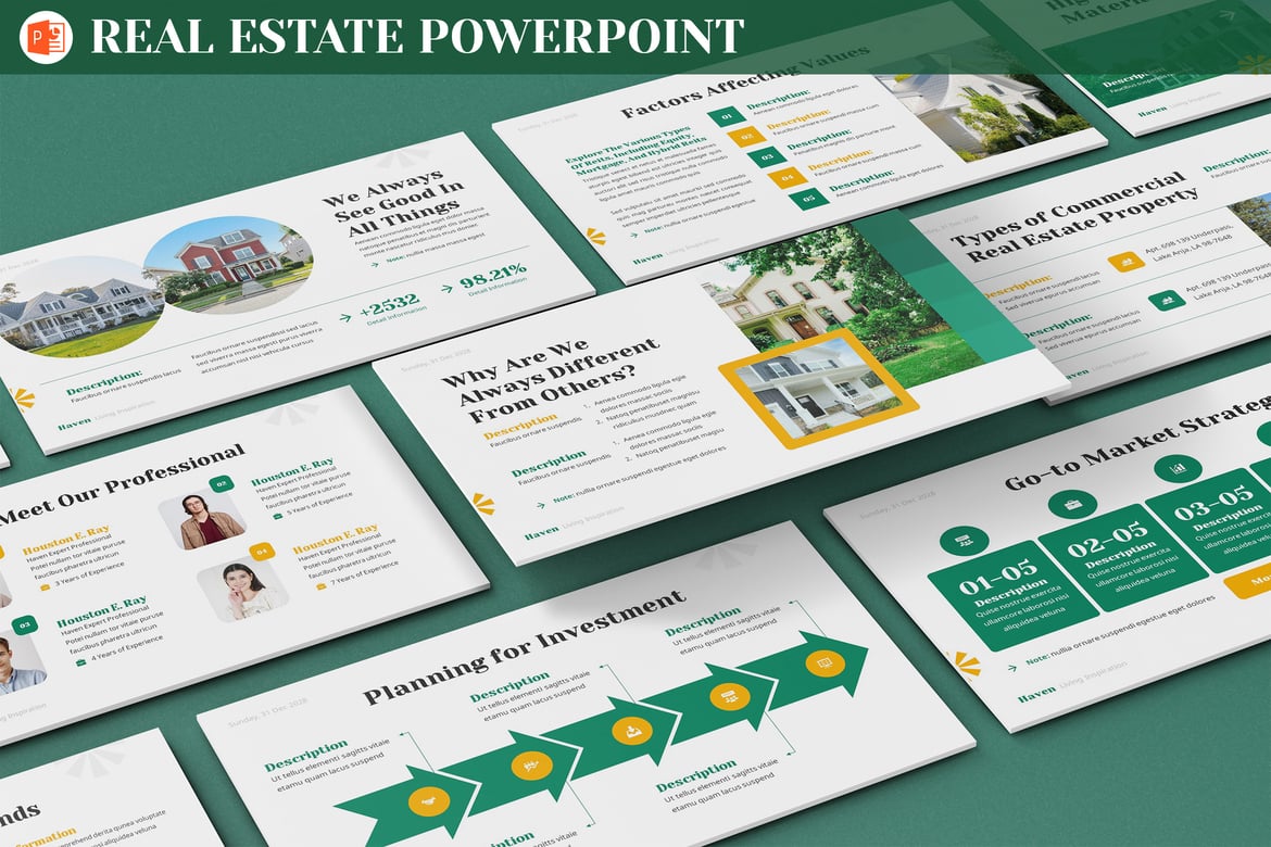 Template PowerPoint Investasi Properti yang Menarik