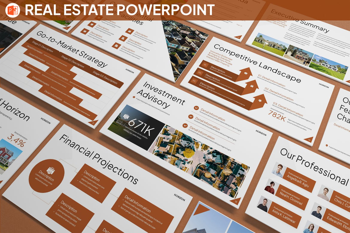 Template PowerPoint Pemasaran Real Estate yang Efektif