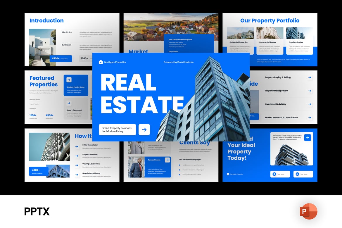 Template Presentasi PowerPoint Real Estat yang Menarik dan Profesional