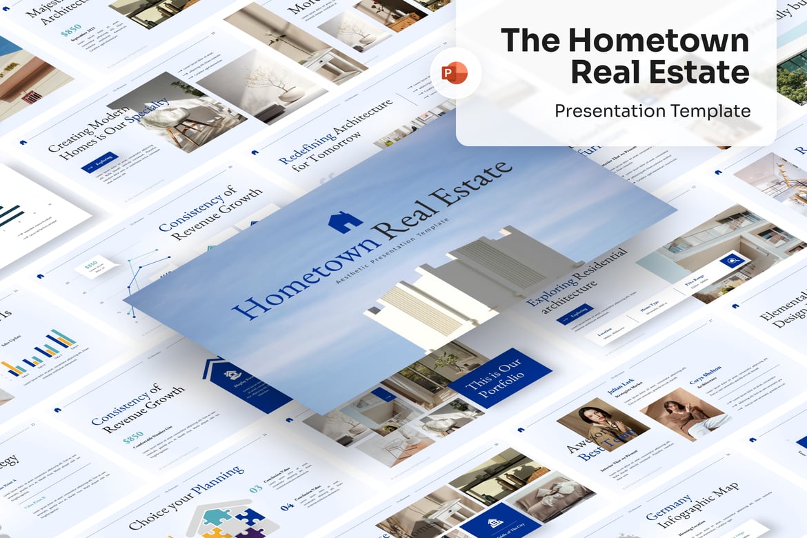 Template PowerPoint Real Estate yang Mempesona