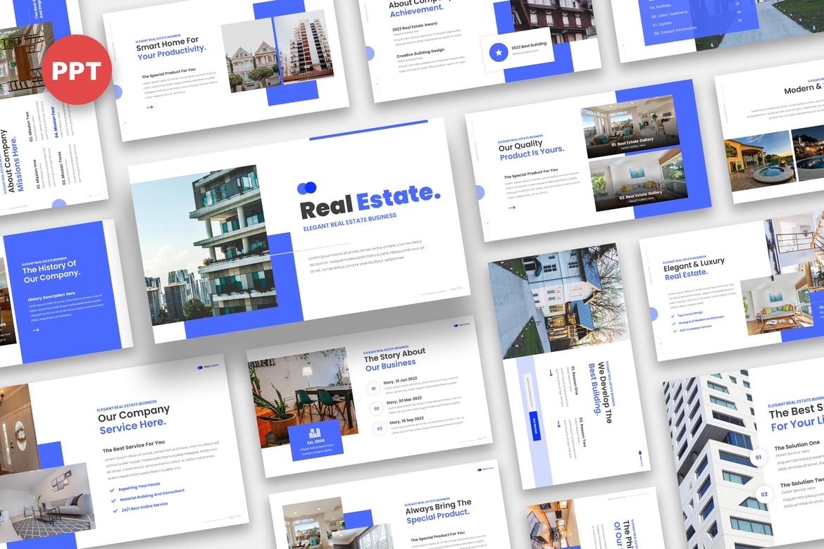Template Presentasi Powerpoint Real Estat yang Menarik
