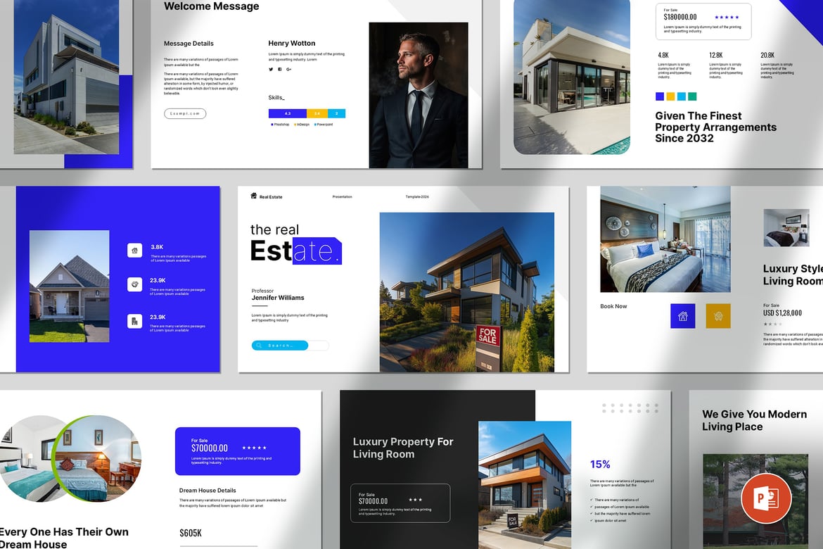 Template PowerPoint Presentasi Real Estate yang Elegan dan Profesional