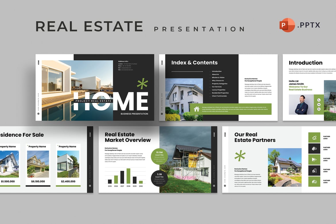 Template PowerPoint Presentasi Real Estate Profesional
