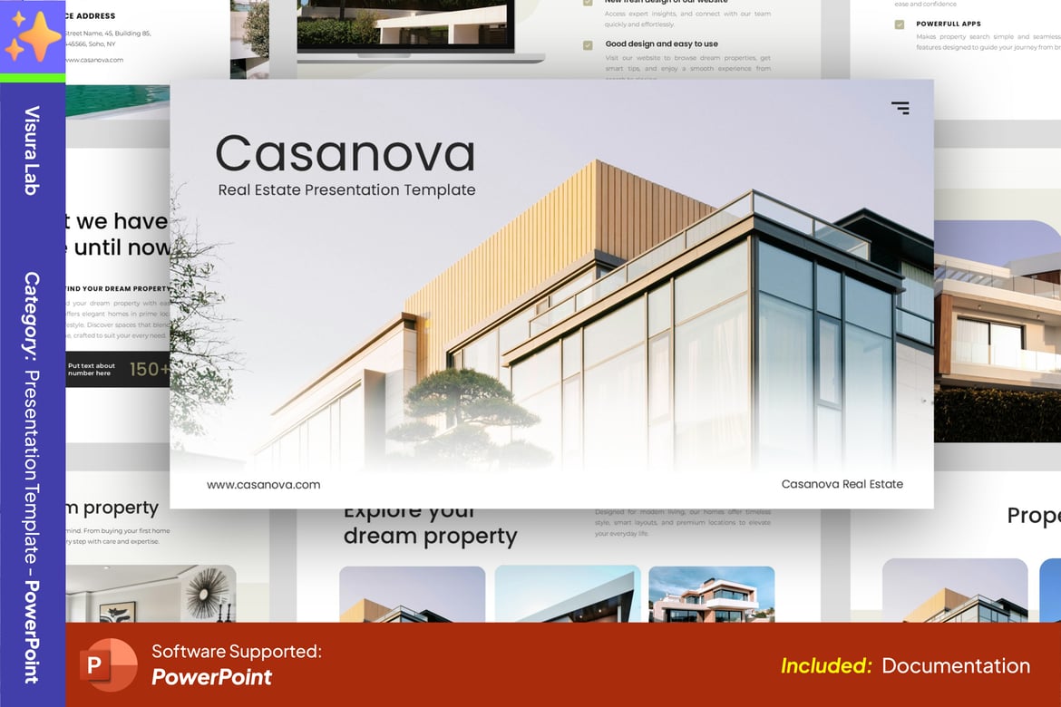 Template PowerPoint Presentasi Real Estate yang Mempesona