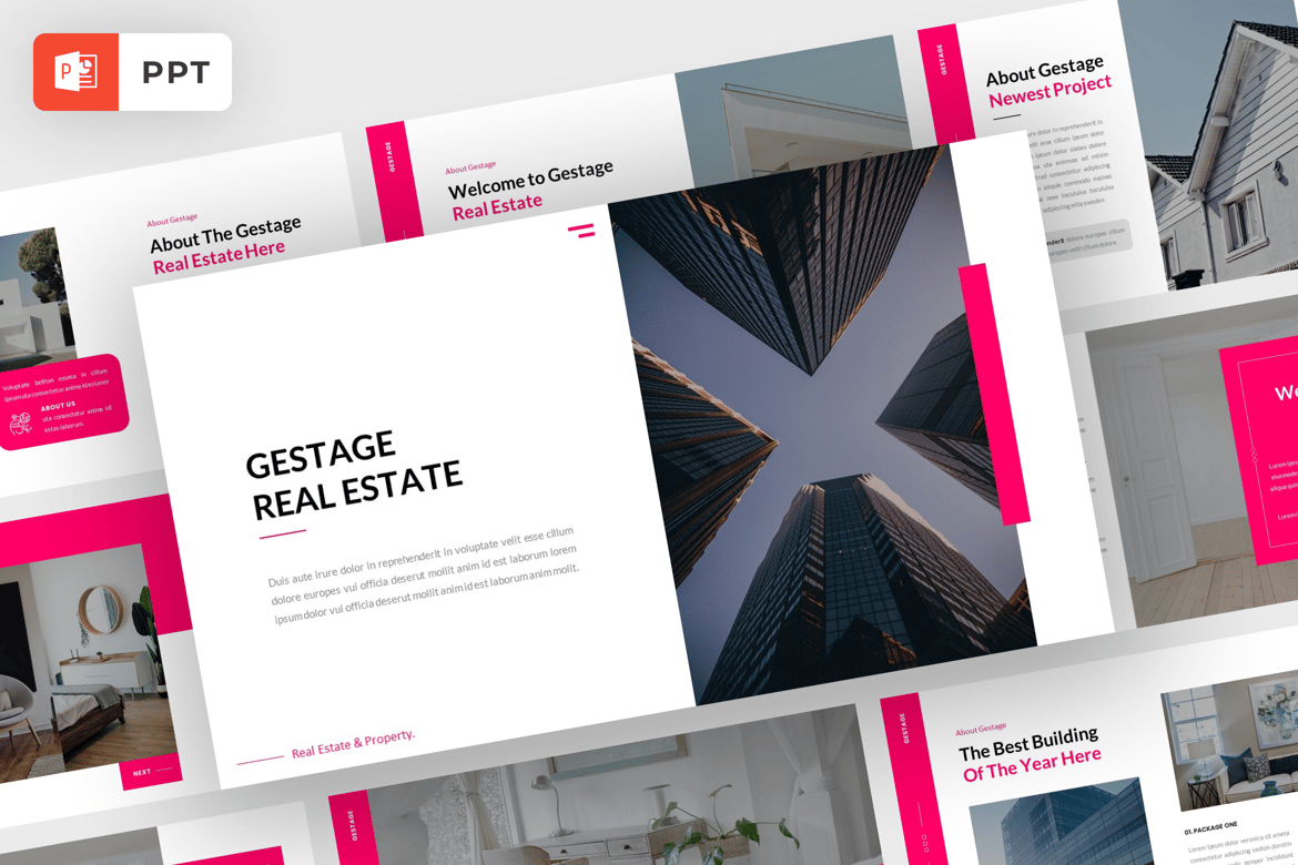 Template Presentasi PowerPoint Real Estate yang Modern dan Profesional
