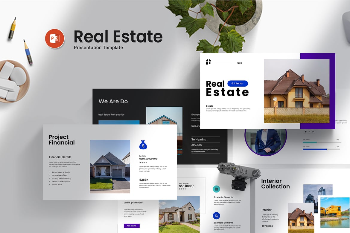 Template PowerPoint Presentasi Real Estate yang Modern dan Profesional